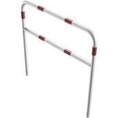 Hoop of steel tube |  48 x 2,5 mm | with cross bar | for casting in concrete | total width 1200 mm | total height 1200 mm | hot-dip galvanized and white coatedwith red reflecting stripes